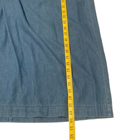 JESSICA HOWARD Size 10 Dress Long Denim Velvet Collar Black Frog Closure Modest - Picture 5 of 7